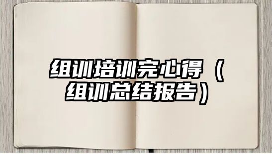 組訓培訓完心得（組訓總結報告）