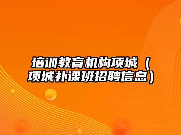 培訓教育機構項城（項城補課班招聘信息）