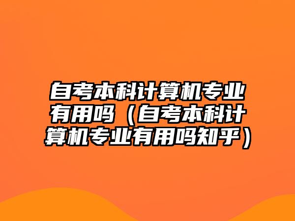 自考本科計算機專業有用嗎（自考本科計算機專業有用嗎知乎）