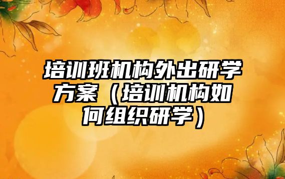 培訓班機構(gòu)外出研學方案（培訓機構(gòu)如何組織研學）