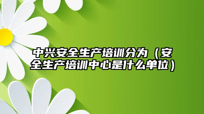 中興安全生產培訓分為（安全生產培訓中心是什么單位）