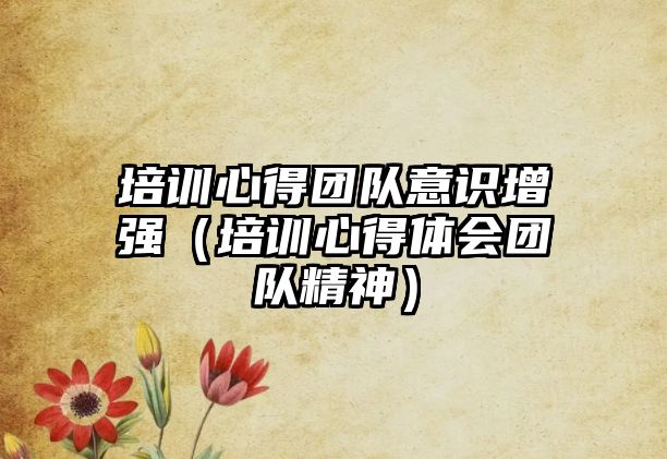 培訓(xùn)心得團隊意識增強（培訓(xùn)心得體會團隊精神）