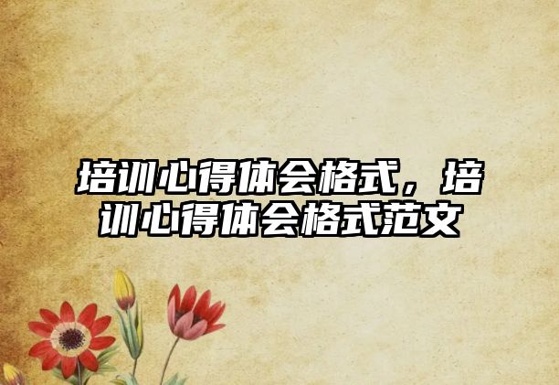 培訓(xùn)心得體會格式，培訓(xùn)心得體會格式范文