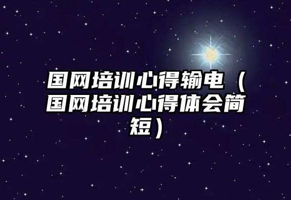 國網培訓心得輸電（國網培訓心得體會簡短）