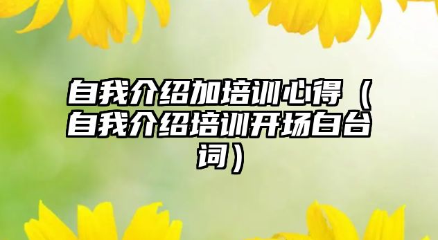 自我介紹加培訓心得（自我介紹培訓開場白臺詞）