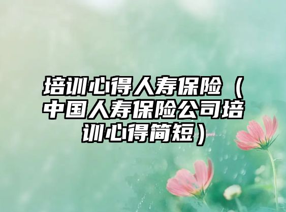 培訓(xùn)心得人壽保險(xiǎn)（中國(guó)人壽保險(xiǎn)公司培訓(xùn)心得簡(jiǎn)短）