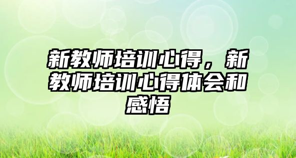 新教師培訓心得，新教師培訓心得體會和感悟