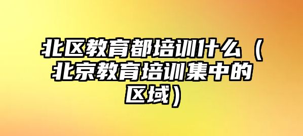 北區教育都培訓什么（北京教育培訓集中的區域）