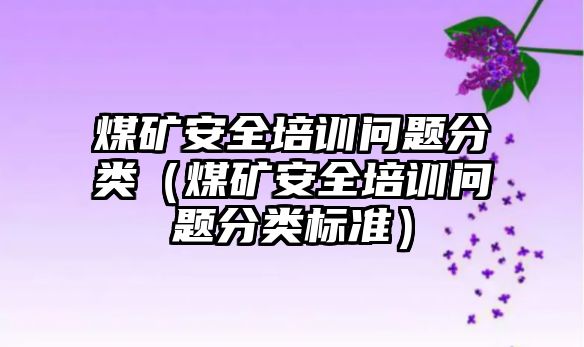 煤礦安全培訓問題分類（煤礦安全培訓問題分類標準）