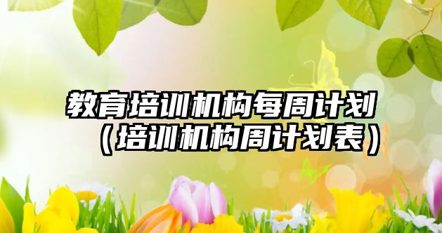 教育培訓機構每周計劃（培訓機構周計劃表）