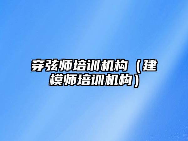 穿弦師培訓機構（建模師培訓機構）