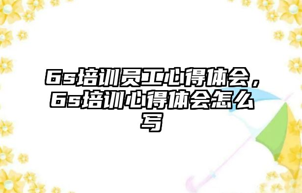 6s培訓員工心得體會，6s培訓心得體會怎么寫