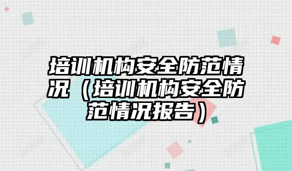 培訓機構安全防范情況（培訓機構安全防范情況報告）