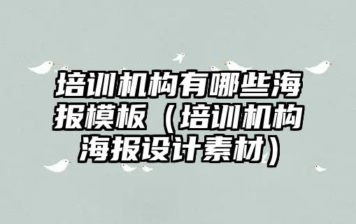 培訓(xùn)機構(gòu)有哪些海報模板（培訓(xùn)機構(gòu)海報設(shè)計素材）