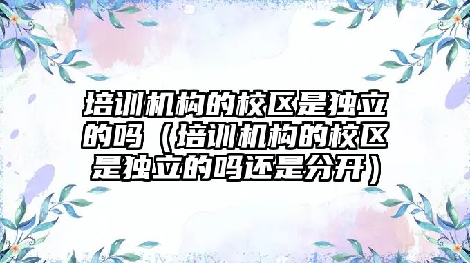 培訓機構的校區是獨立的嗎（培訓機構的校區是獨立的嗎還是分開）