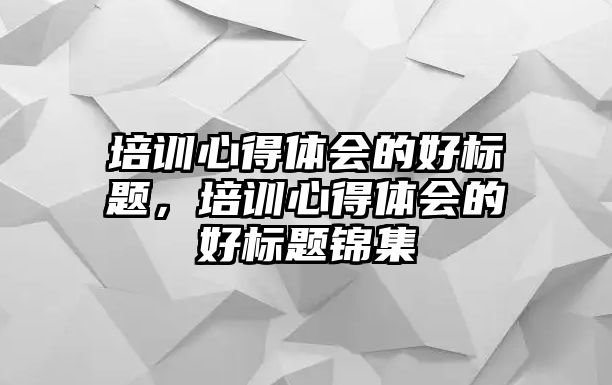 培訓心得體會的好標題，培訓心得體會的好標題錦集