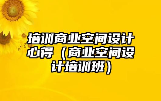 培訓(xùn)商業(yè)空間設(shè)計(jì)心得（商業(yè)空間設(shè)計(jì)培訓(xùn)班）