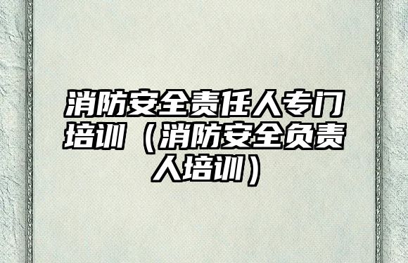 消防安全責(zé)任人專門培訓(xùn)（消防安全負(fù)責(zé)人培訓(xùn)）