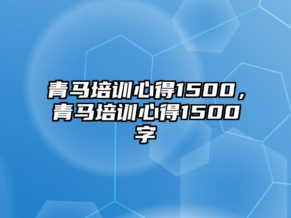 青馬培訓心得1500，青馬培訓心得1500字