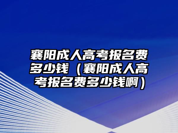 襄陽成人高考報名費多少錢（襄陽成人高考報名費多少錢啊）