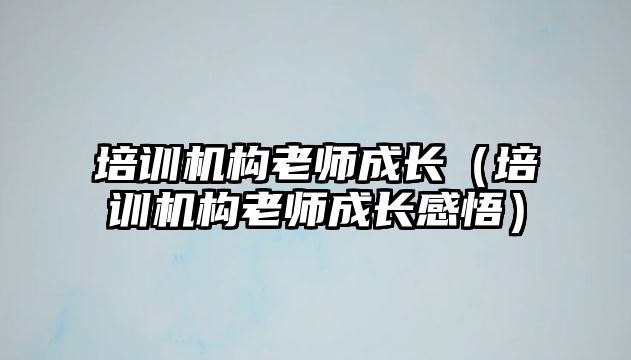 培訓(xùn)機構(gòu)老師成長（培訓(xùn)機構(gòu)老師成長感悟）