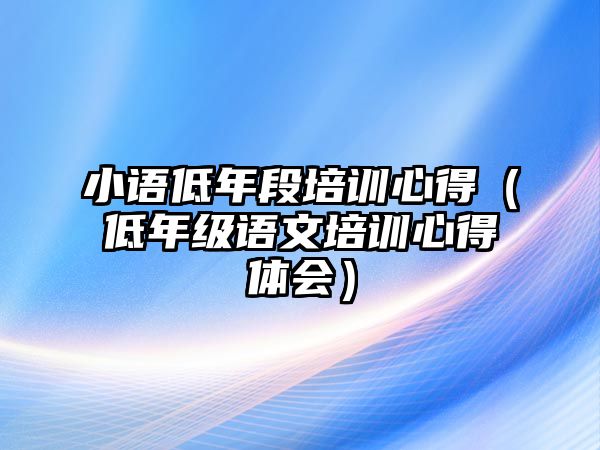 小語(yǔ)低年段培訓(xùn)心得（低年級(jí)語(yǔ)文培訓(xùn)心得體會(huì)）