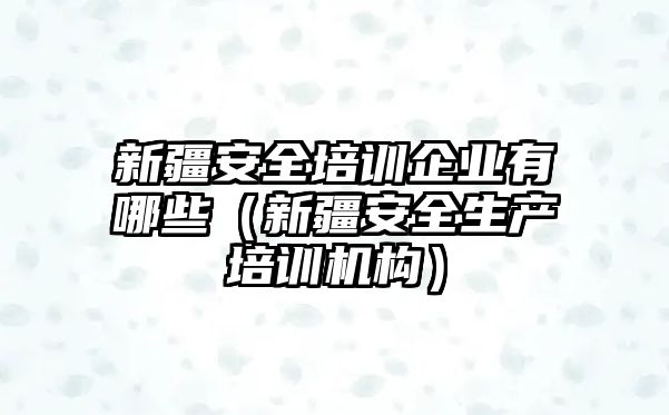 新疆安全培訓(xùn)企業(yè)有哪些（新疆安全生產(chǎn)培訓(xùn)機(jī)構(gòu)）