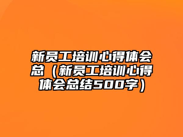 新員工培訓心得體會總（新員工培訓心得體會總結500字）