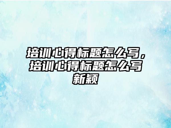 培訓心得標題怎么寫，培訓心得標題怎么寫新穎