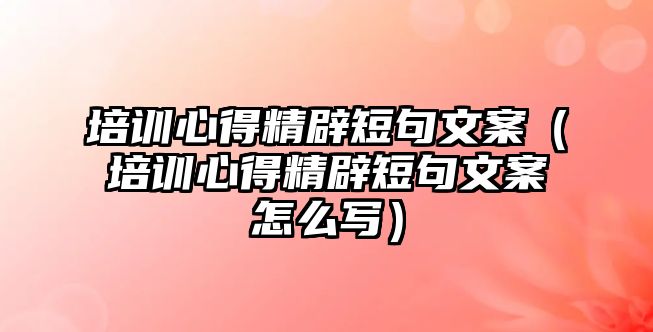 培訓心得精辟短句文案（培訓心得精辟短句文案怎么寫）