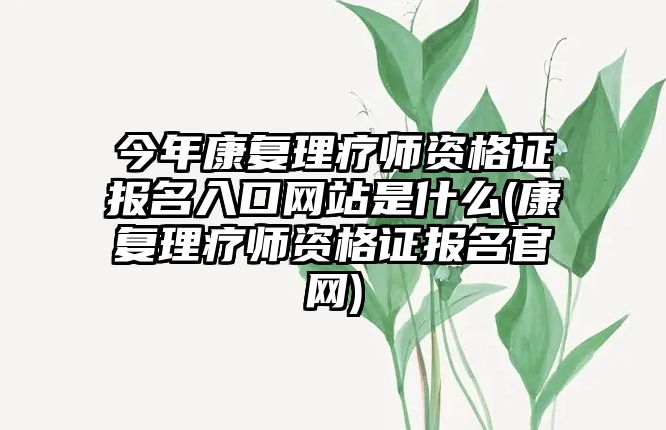 今年康復理療師資格證報名入口網站是什么(康復理療師資格證報名官網)