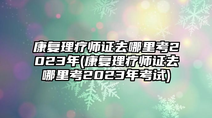 康復理療師證去哪里考2023年(康復理療師證去哪里考2023年考試)