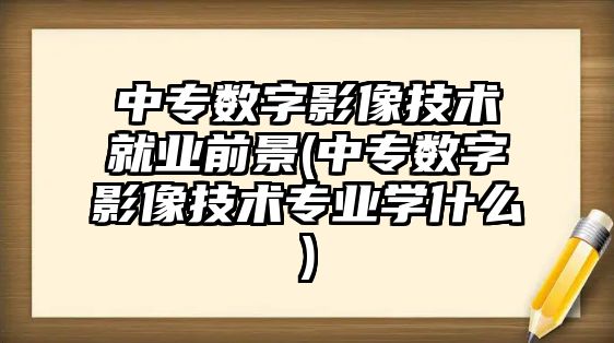 中專數字影像技術就業(yè)前景(中專數字影像技術專業(yè)學什么)