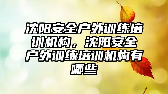 沈陽安全戶外訓練培訓機構，沈陽安全戶外訓練培訓機構有哪些