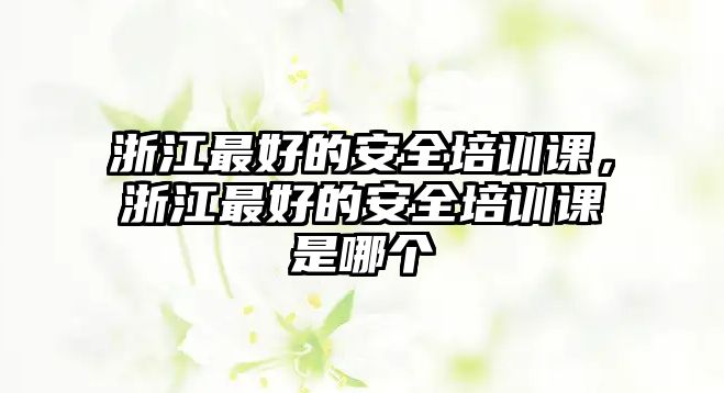 浙江最好的安全培訓(xùn)課，浙江最好的安全培訓(xùn)課是哪個