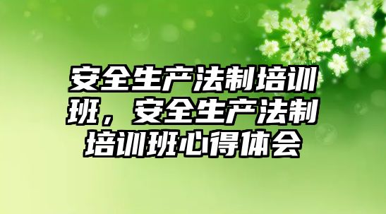 安全生產法制培訓班，安全生產法制培訓班心得體會