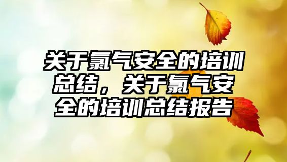 關于氯氣安全的培訓總結，關于氯氣安全的培訓總結報告