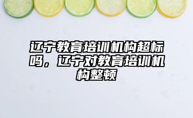 遼寧教育培訓機構超標嗎，遼寧對教育培訓機構整頓