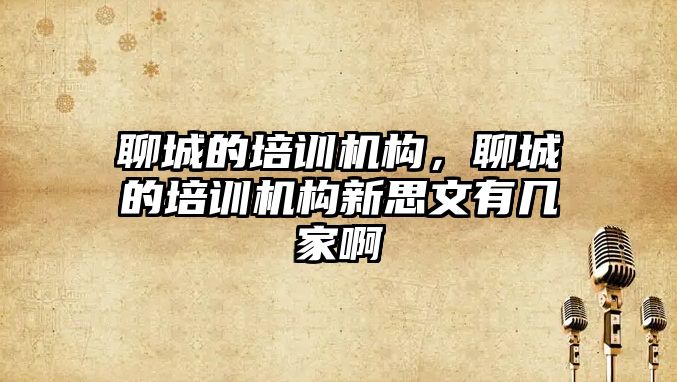 聊城的培訓機構，聊城的培訓機構新思文有幾家啊