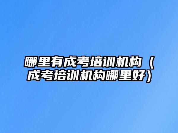 哪里有成考培訓(xùn)機(jī)構(gòu)（成考培訓(xùn)機(jī)構(gòu)哪里好）