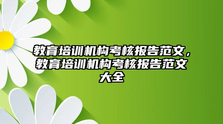 教育培訓機構考核報告范文，教育培訓機構考核報告范文大全